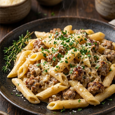 PASTA CREMOSA CON SALCHICHA ITALIANA